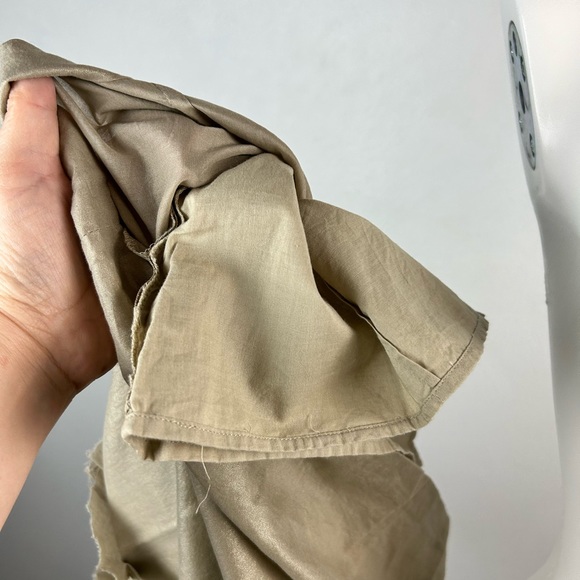 J.Crew sleeveless with ruffles metallic fabric 100 % cotton dressy top Size 0 - Picture 9 of 13